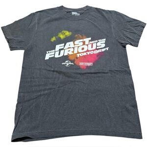 Fast and Furious Tokyo Drift men’s Graphic T-Shirt distressed black‎ size small